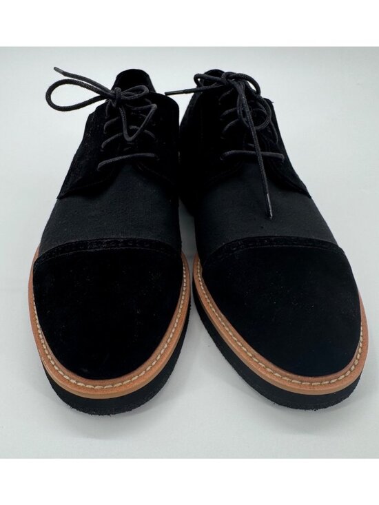Robert Graham Black Suede & Canvas Lace-Up Oxfords With Rubber Sole Size 9 main image 12